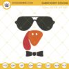 Cool Turkey Face With Sunglasses Embroidery Design File
