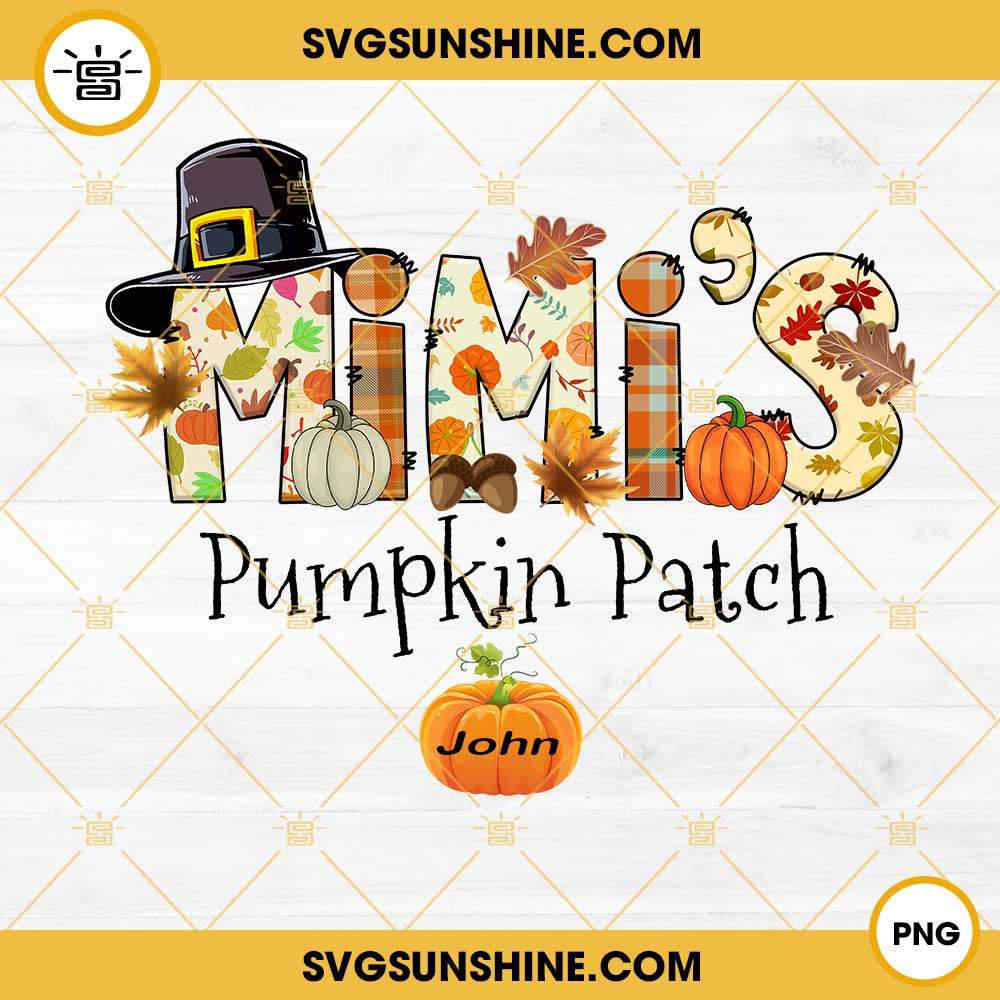 Custom Mimi's Pumpkins Patch PNG Designs, Personalized Fall Thanksgiving Grandma PNG, Custom Mimi With Grandkids Names PNG, Thanksgiving Custom Shirt PNG