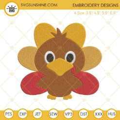 Cute Baby Turkey Embroidery Design File