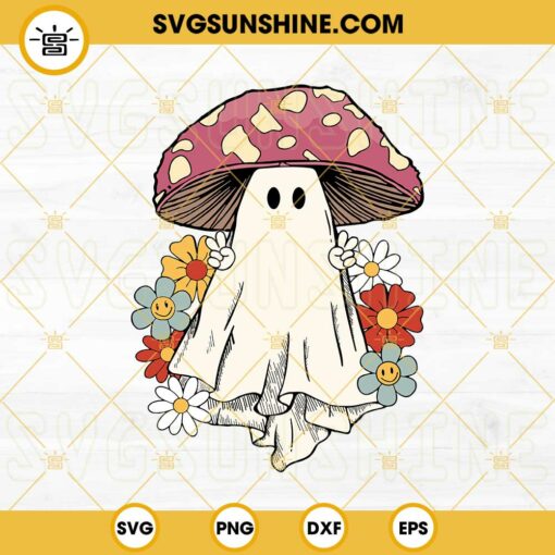 Cute Ghost Mushroom SVG, Halloween Mushroom SVG, Mushroom Lover SVG, Ghost Halloween SVG
