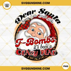 Dear Santa Sorry For All The Fbombs It’s Been A Crazy Year PNG, Funny Christmas Sayings PNG File