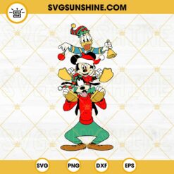 Disney Christmas Mickey Donald Goofy SVG, Disney Friends Santa Hat Christmas SVG PNG DXF EPS Cut Files