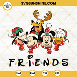 Disney Friends Christmas SVG, Happy Merry Christmas SVG, Disney Friends Santa Reindeer Xmas SVG