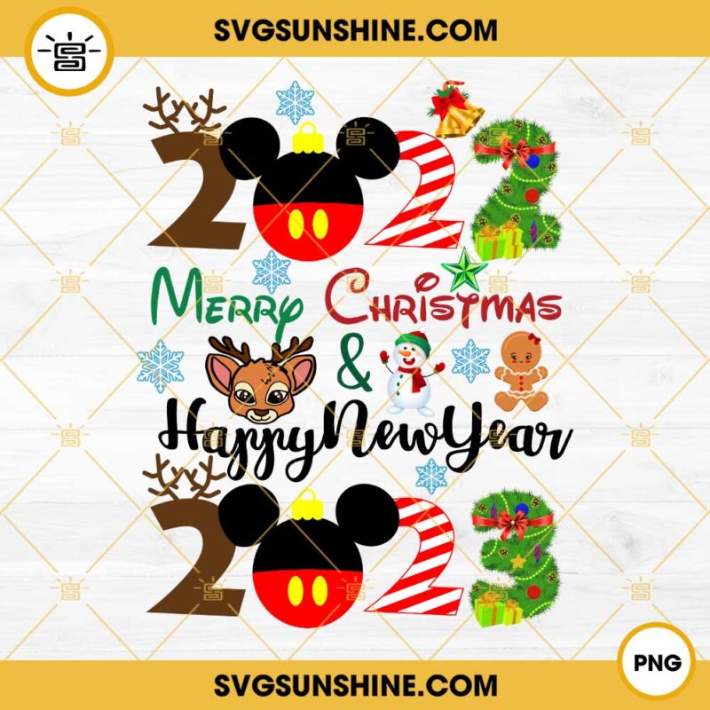 Disney Merry Christmas 2022 And Happy New Year 2023 PNG, Disney ...