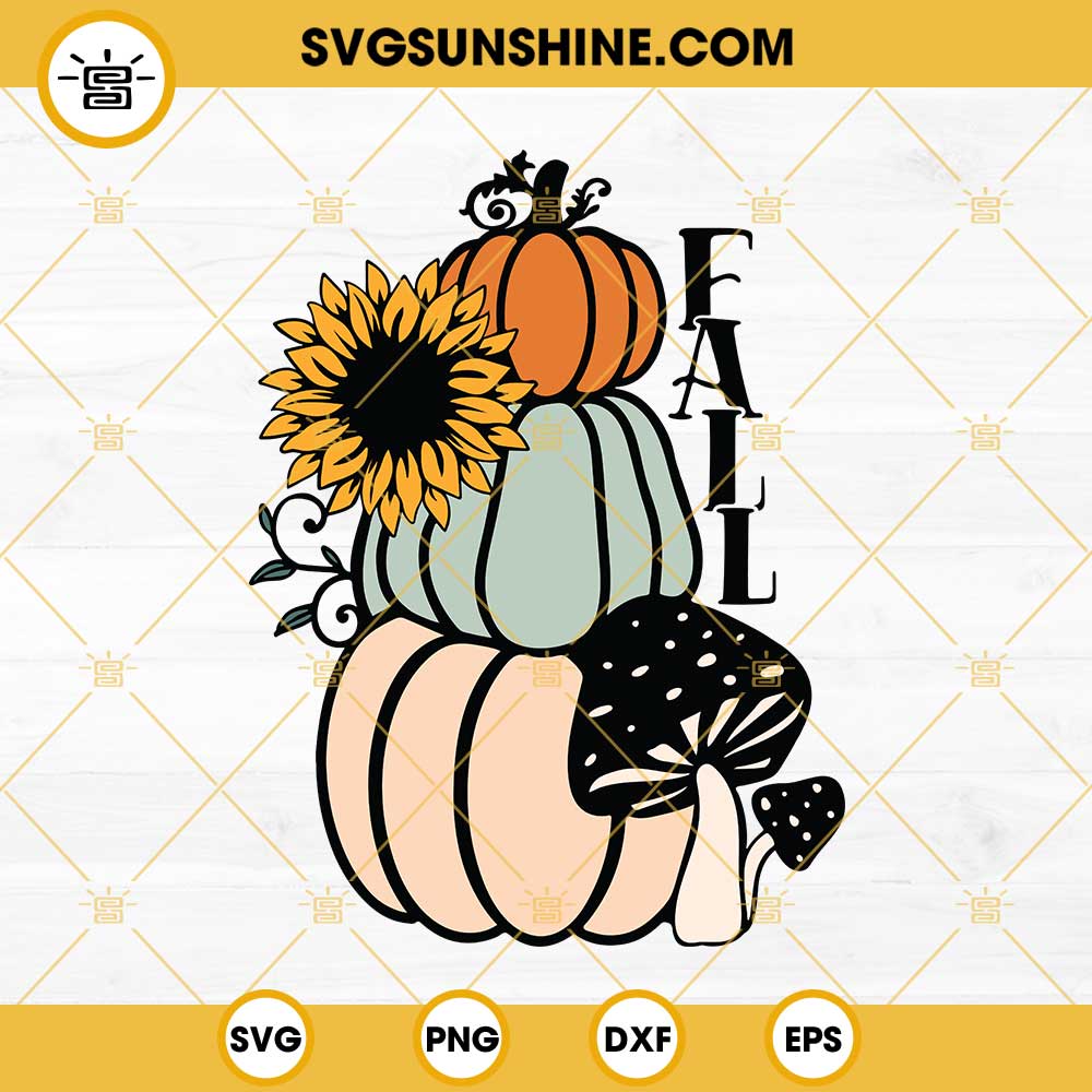 Fall Pumpkin Sunflower SVG, Farmhouse Pumpkin SVG, Pumpkin Thanksgiving SVG