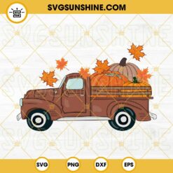 Fall Truck With Pumpkins SVG, Autumn Leaves SVG, Fall Truck SVG PNG DXF EPS