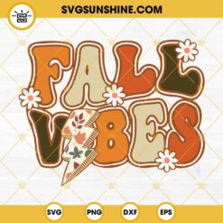 Fall Vibes SVG, Fall Lighting Bolt SVG, Retro Fall SVG, Vintage Fall Season SVG