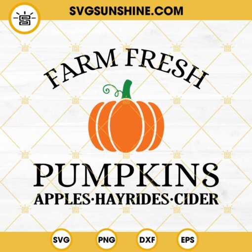 Farm Fresh Pumpkins SVG PNG DXF EPS Cricut Silhouette Vector Clipart