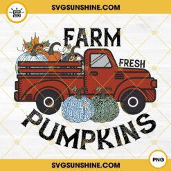 Farm Fresh Pumpkins Truck PNG, Truck Halloween PNG Digital Download
