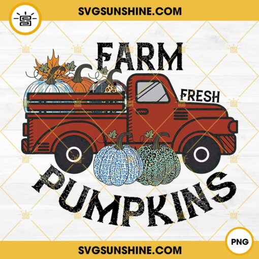 Farm Fresh Pumpkins Truck PNG, Truck Halloween PNG Digital Download