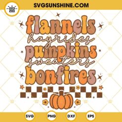 Flannels Hayrides Pumpkins SVG, Pumpkins Halloween SVG PNG DXF EPS Cut Files