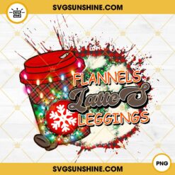 Flannels Lattes Leggings PNG, Buffalo Plaid Christmas PNG File Designs