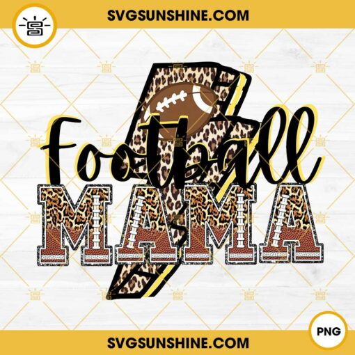 Football Mama Leopard PNG, Football Mama Lightning Bolt PNG Digital Download