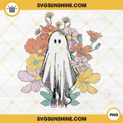 Ghost Flower Halloween PNG, Halloween Boo Ghost PNG Digital Download