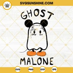 Ghost Mickey Malone SVG PNG, Cute Ghost Halloween SVG, Ghost Malone SVG