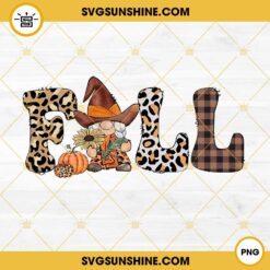 Gnomes Fall Leopard Sunflower PNG, Gnomes Buffalo Plaid PNG