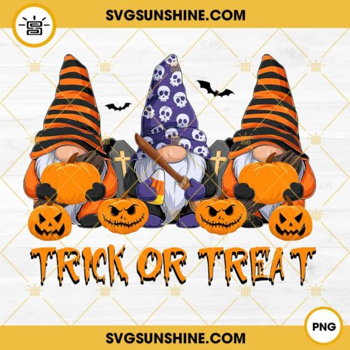 Gnomes Trick Or Treat PNG, Gnomes Halloween PNG Digital Download