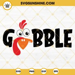 Gobble SVG, Turkey Face SVG, Thanksgiving SVG