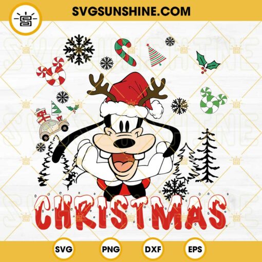 Goofy Santa Hat Christmas SVG, Disney Goofy Christmas SVG PNG DXF EPS Files