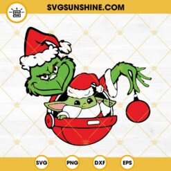 Grinch And Baby Yoda Santa Hat Christmas SVG, Star Wars Christmas SVG, Grinch Christmas SVG