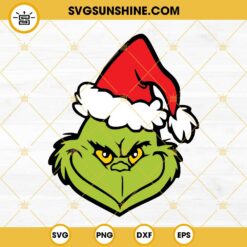 Grinch Face Christmas SVG PNG DXF EPS Cricut Silhouette Clipart