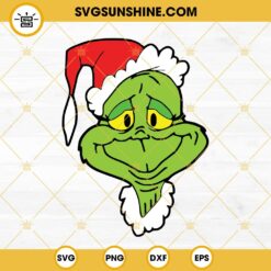 Grinch Face Santa Hat SVG PNG DXF EPS Vector Clipart