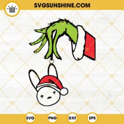 Grinch Holding Bad Bunny Logo Christmas SVG, Grinch Bad Bunny Christmas SVG PNG EPS DXF Cut Files