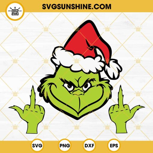 Grinch Middle Finger SVG, Grinch Giving The Finger SVG, Middle Finger Grinch SVG