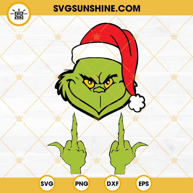 Grinch Middle Fingers Svg Png Dxf Eps Files 2024