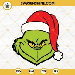 Grinch Santa Hat Christmas SVG PNG DXF EPS Cricut Silhouette