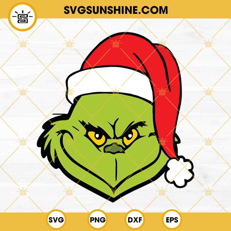 Grinch Santa Hat Christmas SVG PNG DXF EPS Cricut Silhouette