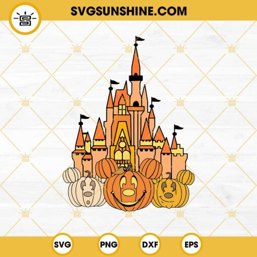 Halloween Disney Castle SVG, Mickey Mouse Pumpkin Halloween SVG, Happy Halloween SVG