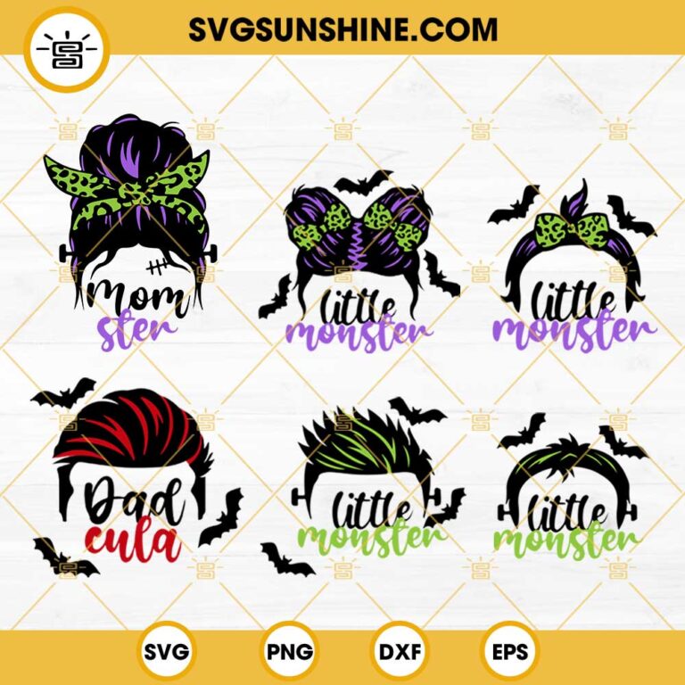 Halloween Family SVG Bundle, Kids Halloween SVG, Momster Dadcula SVG