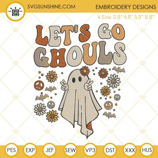 Halloween Let's Go Ghouls Embroidery Design File