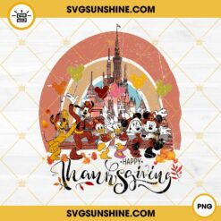 Happy Thanksgiving Disney Characters PNG, Disney Fall PNG, Mickey And Friends Happy Thanksgiving PNG