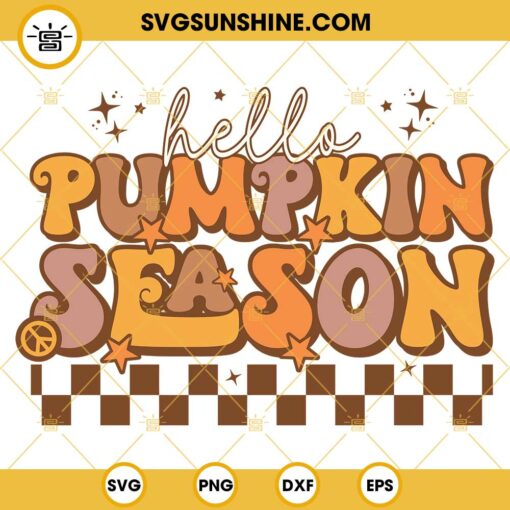 Hello Pumpkin Season SVG PNG DXF EPS Cut Files