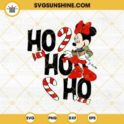 Ho Ho Ho Minnie Mouse Christmas SVG, Disney Minnie Santa Hat Christmas SVG PNG DXF EPS Cut Files