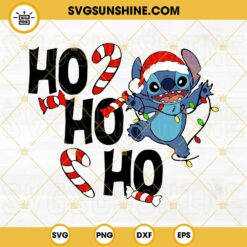 Ho Ho Ho Stitch Christmas SVG, Stitch Santa Hat Merry Christmas SVG PNG DXF EPS Cut Files