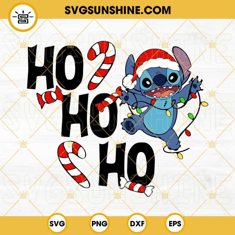 Ho Ho Ho Stitch Christmas SVG, Stitch Santa Hat Merry Christmas SVG PNG