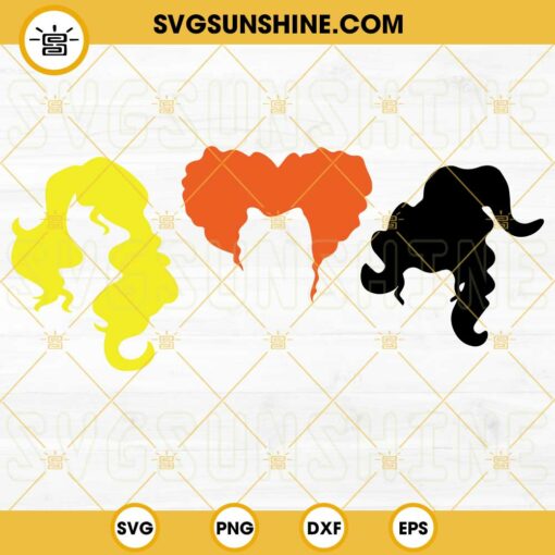 Hocus Pocus Hair SVG, Sanderson Sister Hair SVG Silhouette Vector Cricut