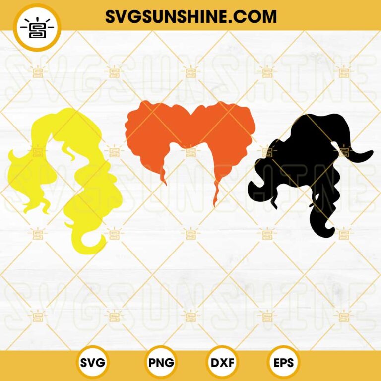 Hocus Pocus Hair SVG, Sanderson Sister Hair SVG Silhouette Vector Cricut