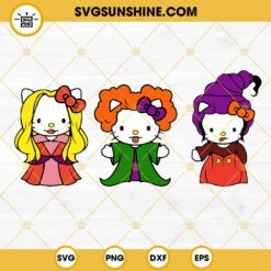 Hocus Pocus Hello Kitty Halloween SVG PNG DXF EPS Cricut Silhouette Clipart