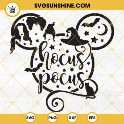 Hocus Pocus Mickey Head SVG, Halloween SVG, Witches SVG Cricut File Silhouette