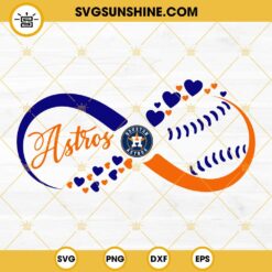 Houston Astros Baseball Hearts Infinity SVG PNG DXF EPS Cut Files