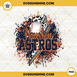 Houston Astros Baseball PNG, Houston Astros Leopard Lightning Bolt PNG Digital Download