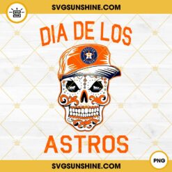 Houston Astros Sugar Skull PNG, Dia De Los Astros PNG, Astros Baseball Skull PNG