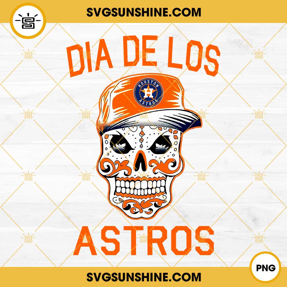 Houston Astros Sugar Skull PNG, Dia De Los Astros PNG, Astros