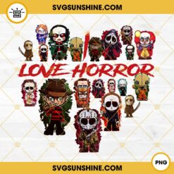 I Love Horror PNG, Horror Characters PNG, Halloween Scary Movie PNG File Digital Download