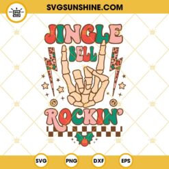 Jingle Bell Rockin' SVG, Skeleton Hand Christmas SVG PNG DXF EPS Cut Files