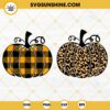 Leopard And Buffalo Plaid Pumpkin SVG Bundle, Thanksgiving SVG PNG DXF EPS Cut Files